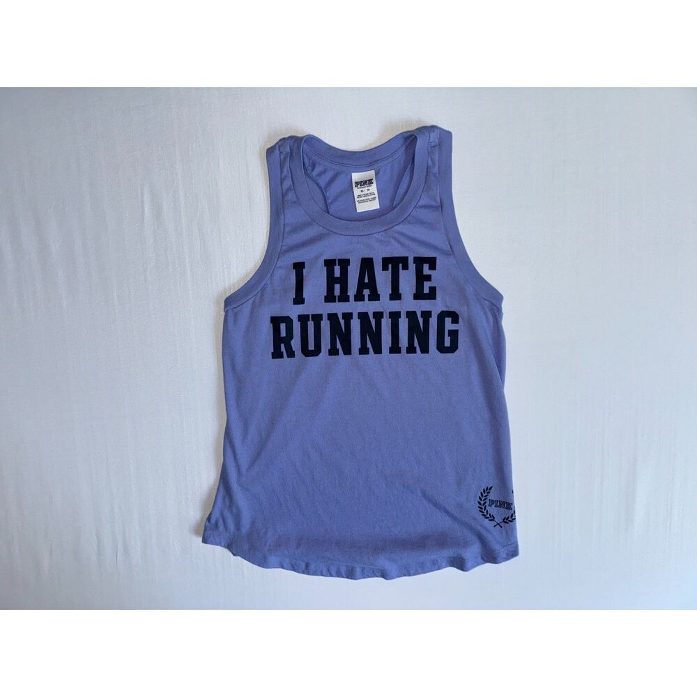 Y2K Victoria's Secret PINK "I HATE RUNNING" Tank | Size Extra-Small